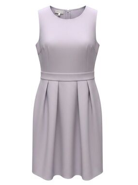 LAFAYETTE 148 NEW YORK LILAC PURPLE ASTER SLEEVELESS PLEATED WOOL AND SILK MIDI